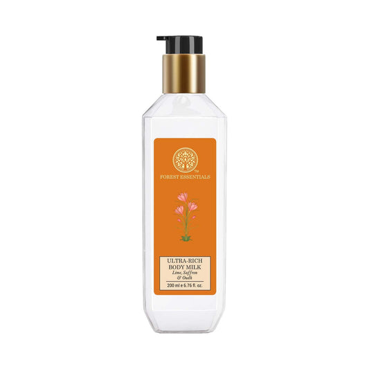 Forest Essentials Ultra Rich Body Milk Lime Saffron and Oudh Natural Body Lotion (200 ml)