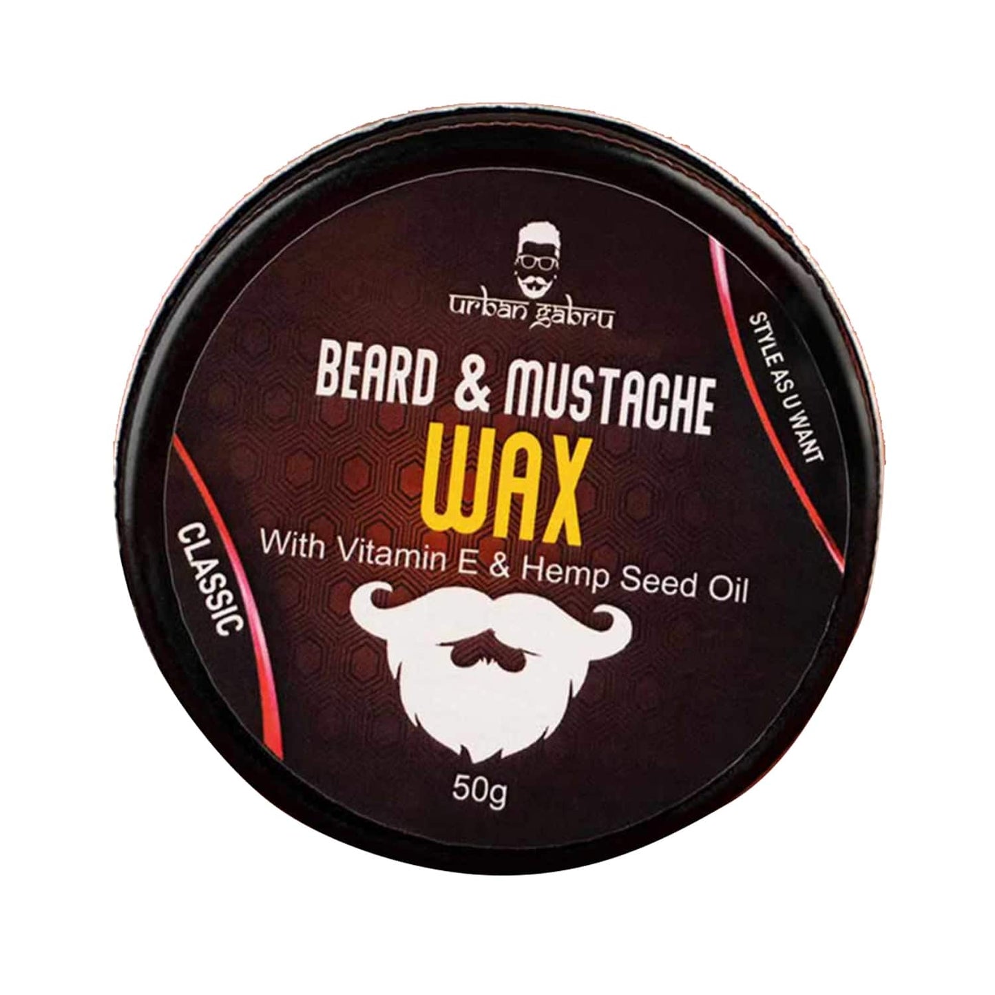 Urban Gabru Beard Mustache Wax vitamin& Hemp Seed Oil (50g) & Beard Growth Booster Oil (60ml) Combo