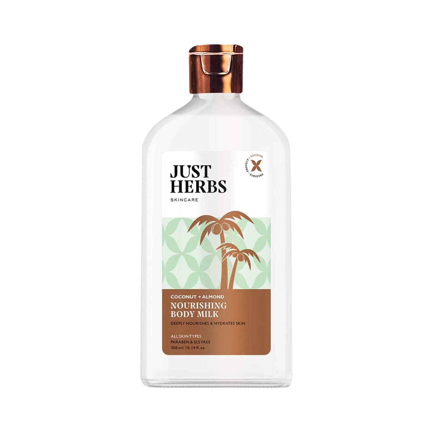 Just Herbs Coconut And Almond Nourishing Body Milk (300ml)