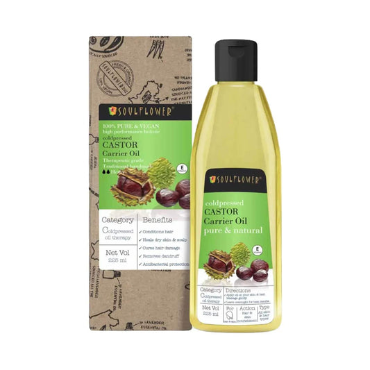 Soulflower Cold Pressed Castor Oil For Hair & Skin - (225ml)