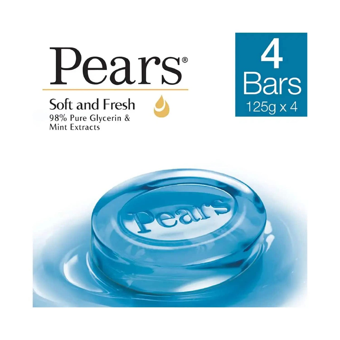 Pears Soft & Fresh Bathing Bar Soap (4Pcs)