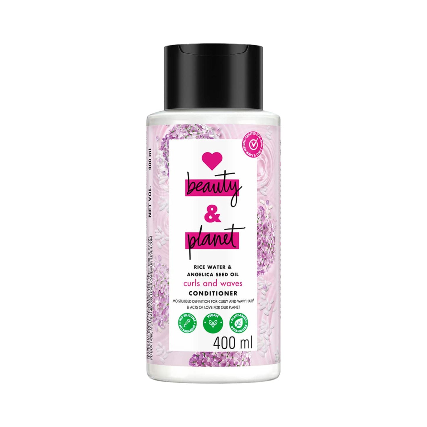 Love Beauty & Planet Rice Water & Angelica Seed Oil Conditioner for Curly and Wavy Hair (400 ml)