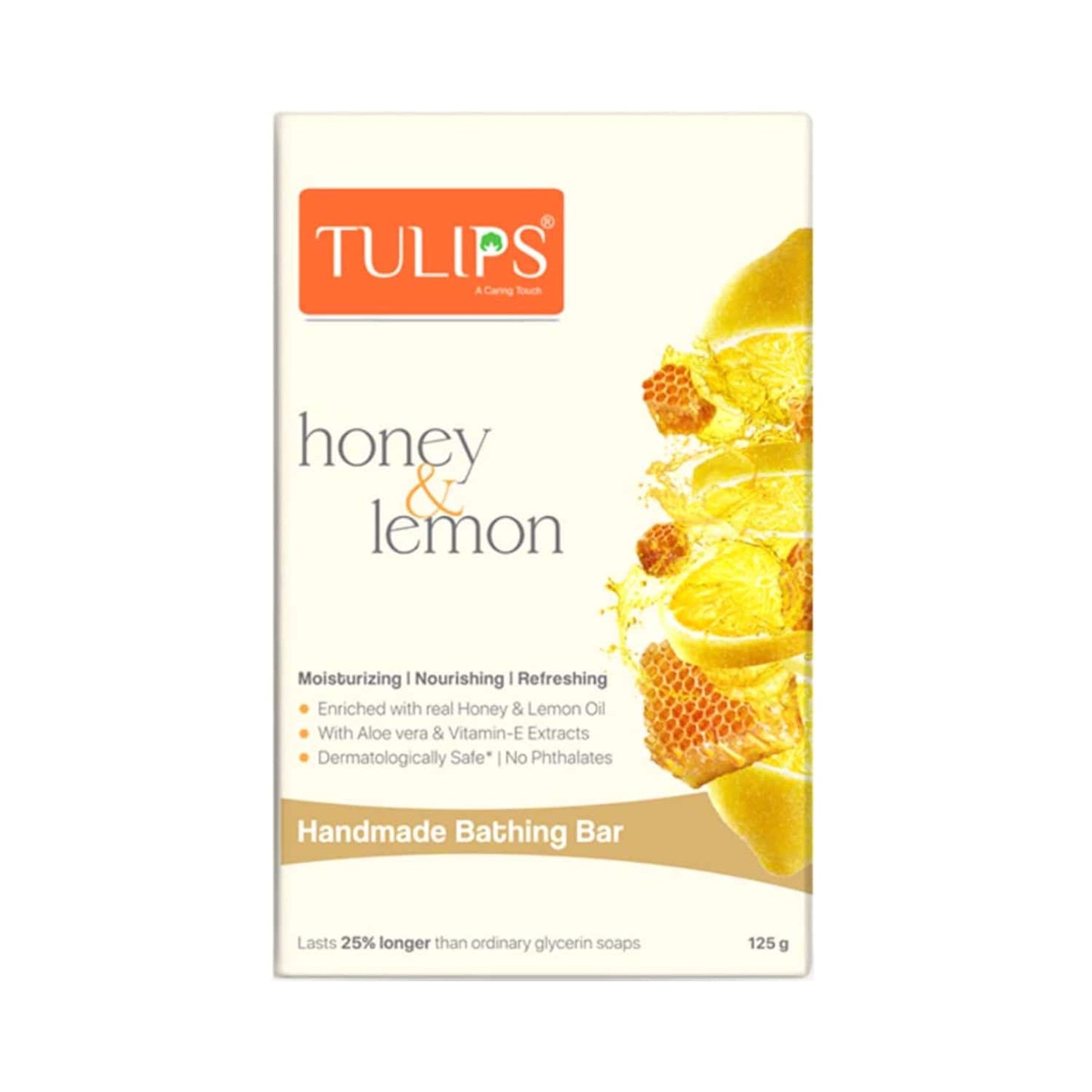 Tulips Honey & Lemon Handmade Bathing Bar (125g)