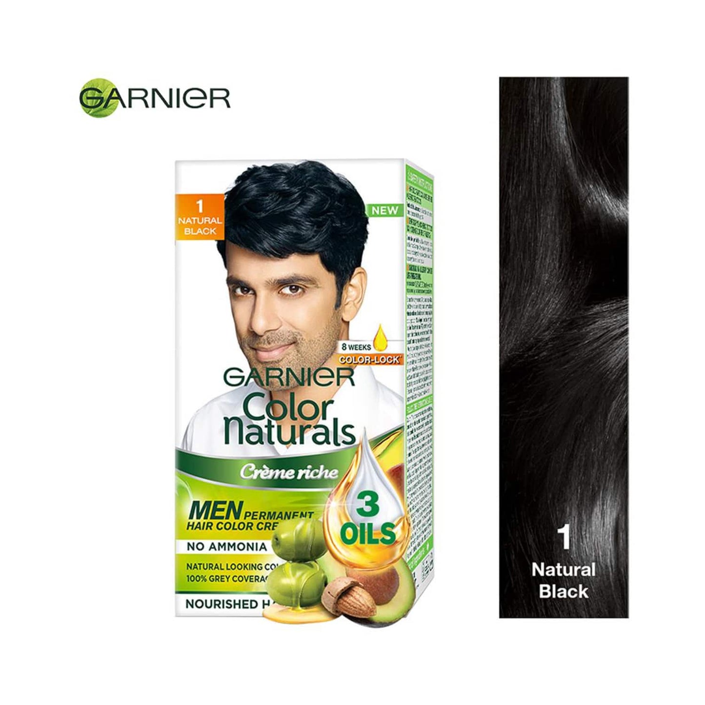 Garnier Color Naturals Creme Riche for Men - 1 Natural Black (60g)