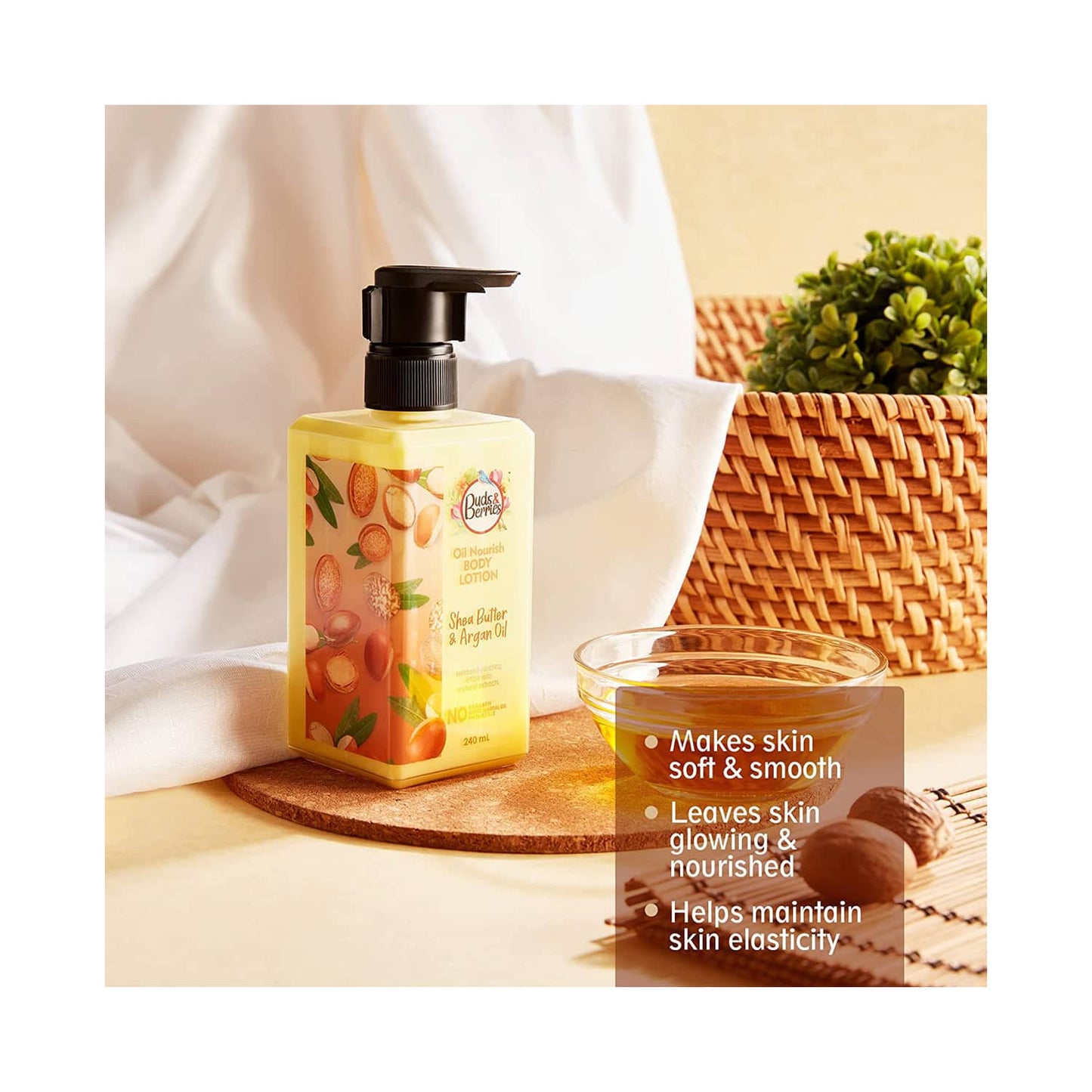 Buds & Berries Shea Butter And Argan Oil Body Lotion (240ml)