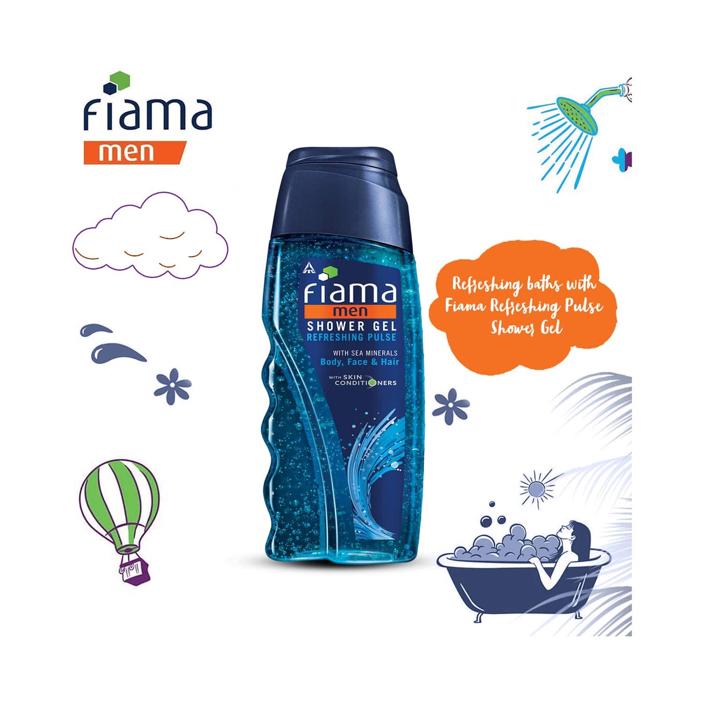 Fiama Men Refreshing Pulse Shower Gel With Skin Conditioners (250ml)