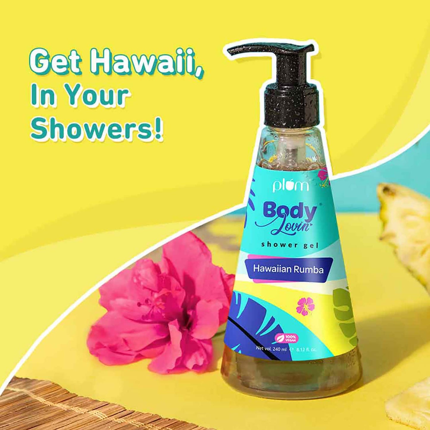 Plum BodyLovin' Hawaiian Rumba Shower Gel | SLS-Free Fresh Beachy Body Wash  (240 ml)