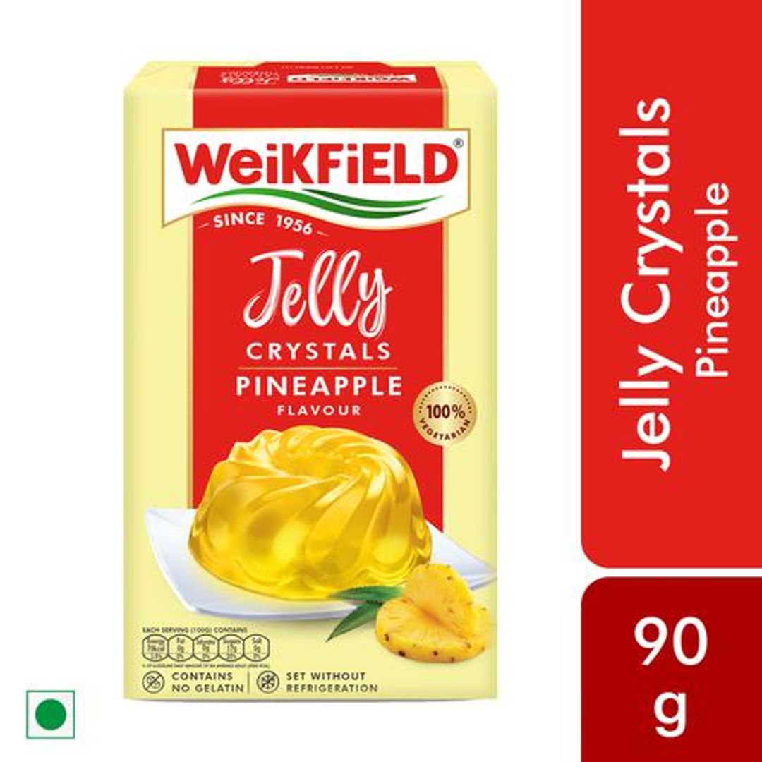 Jelly Crystals - Delicious Pineapple Flavour, 100% Vegetarian, No Gelatin, Sets Without Refrigeration