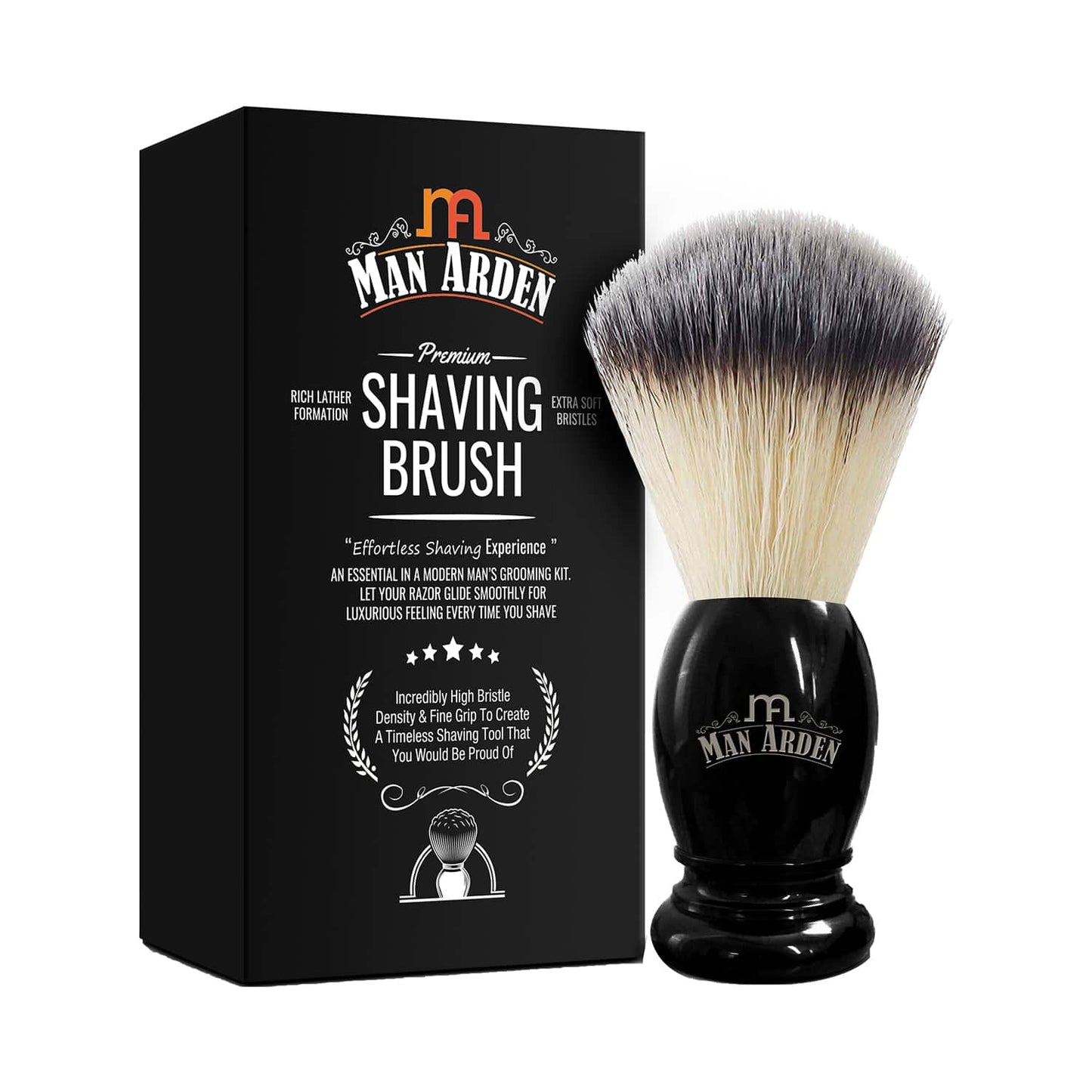 Man Arden Premium Shaving Brush With Extra Soft Bristles - Black