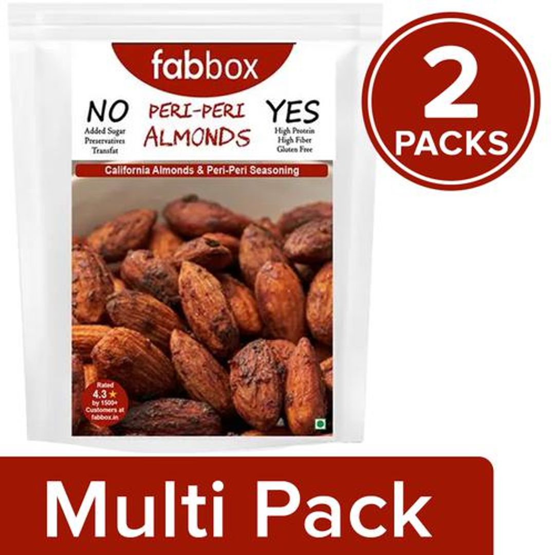 Roasted Almonds - Peri Peri, Premium California Badam, Healthy Snack, Superfood