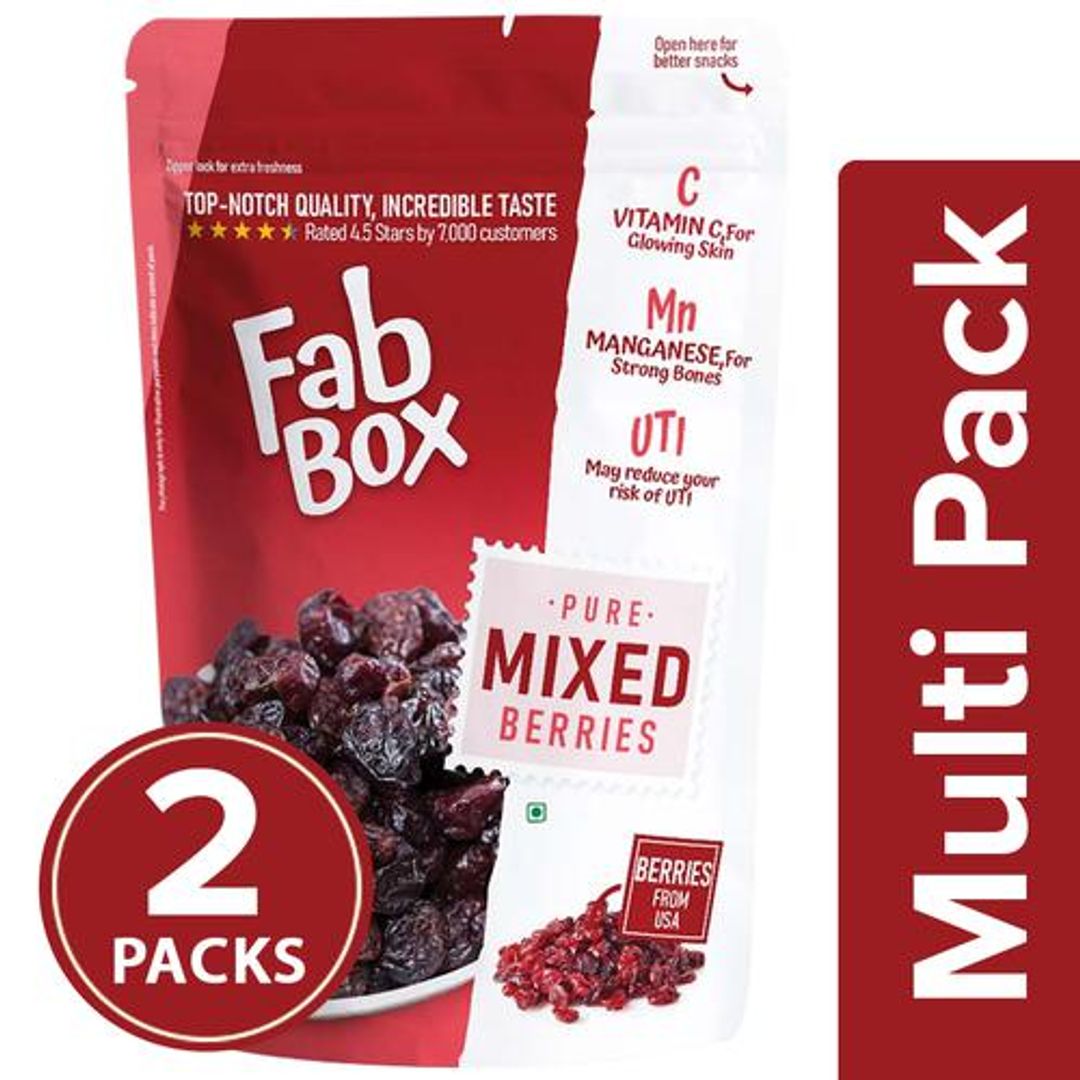 Premium Mixed Berries -Whole Dried Cranberry & Blackberry, Natural,Healthy Snack