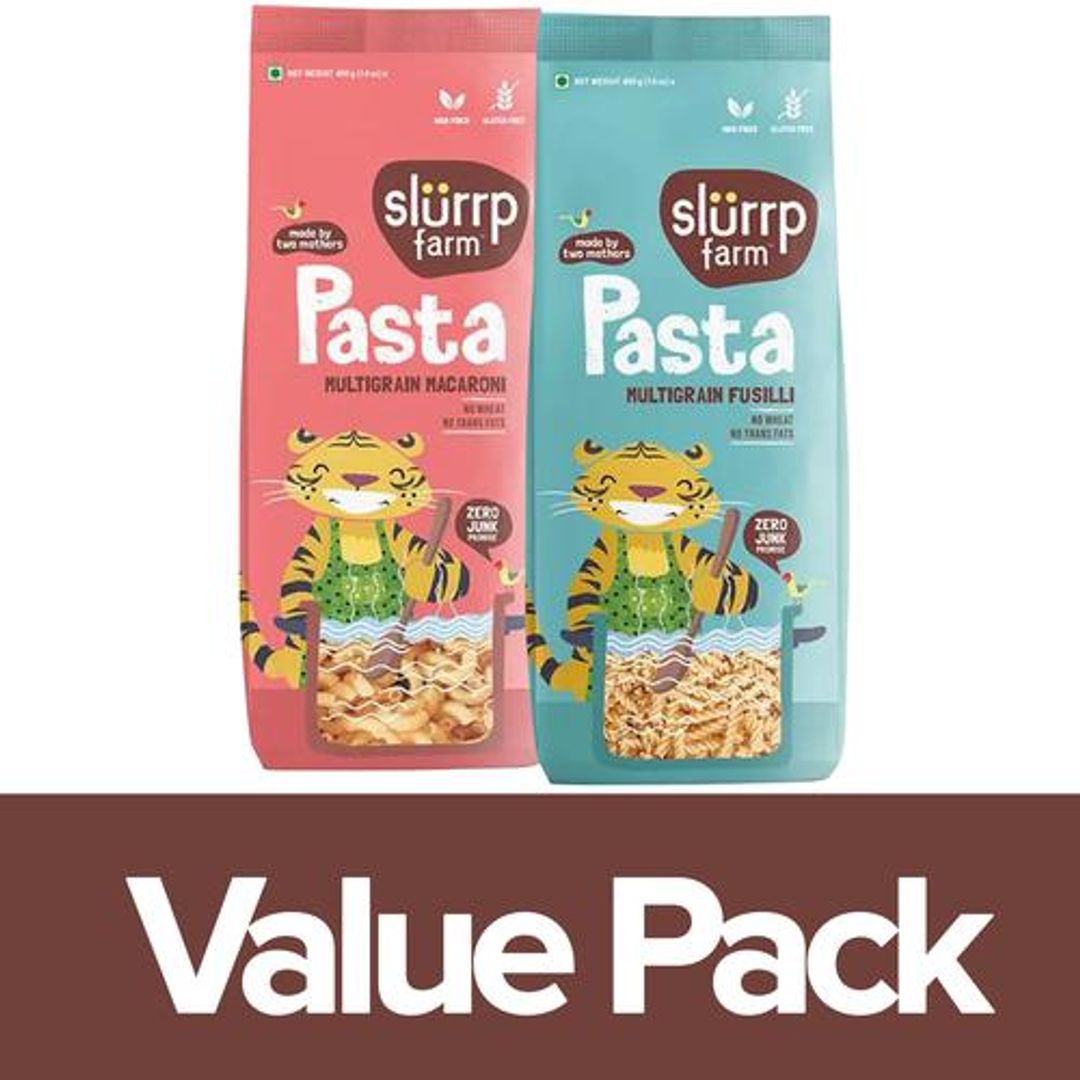 Slurrp Farm No Maida Pasta Combo- Macaroni and Fusilli