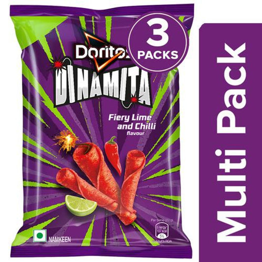 Dinamita Tortilla Chips - Fiery Crunchy, Nachos, Snacks, Lime & Chilli Flavour