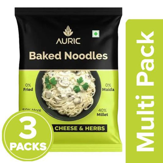 Baked Noodles - Zero Oil, No Maida, Italian Cheese & Herbs