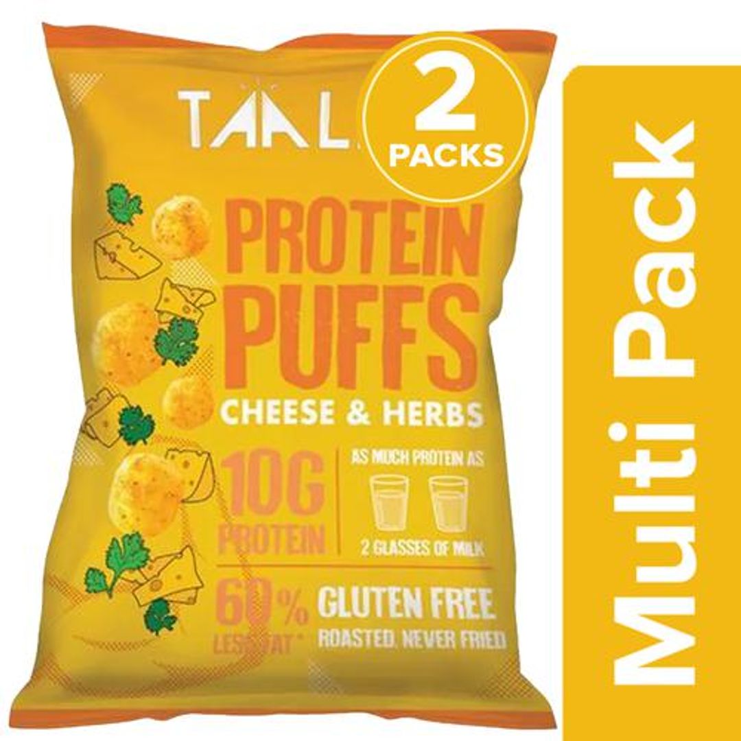 Protein Puffs - Roasted, Gluten Free, No Maida & MSG, Cheese & Herbs Flavour