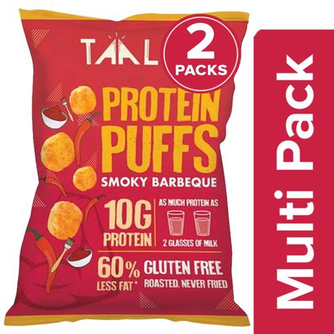 Protein Puffs - Roasted, Gluten Free, No Maida, Smoky Barbeque Flavour