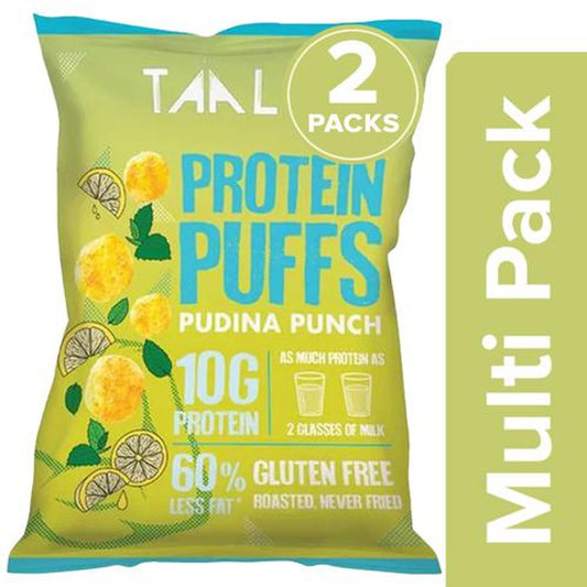 Protein Puffs - Roasted, Gluten Free, No Maida & MSG, Pudina Punch Flavour