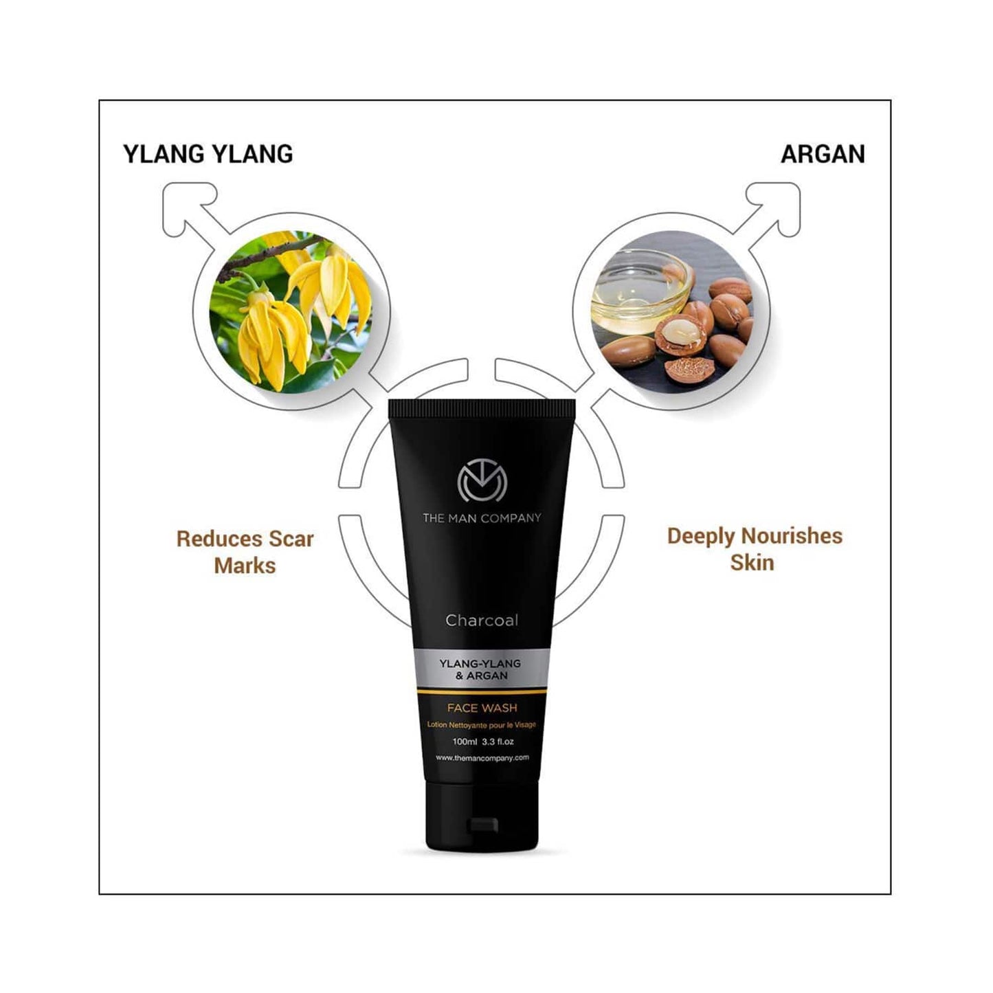 The Man Company De Tan Charcoal Face Scrub & Face Wash Combo (2Pcs)