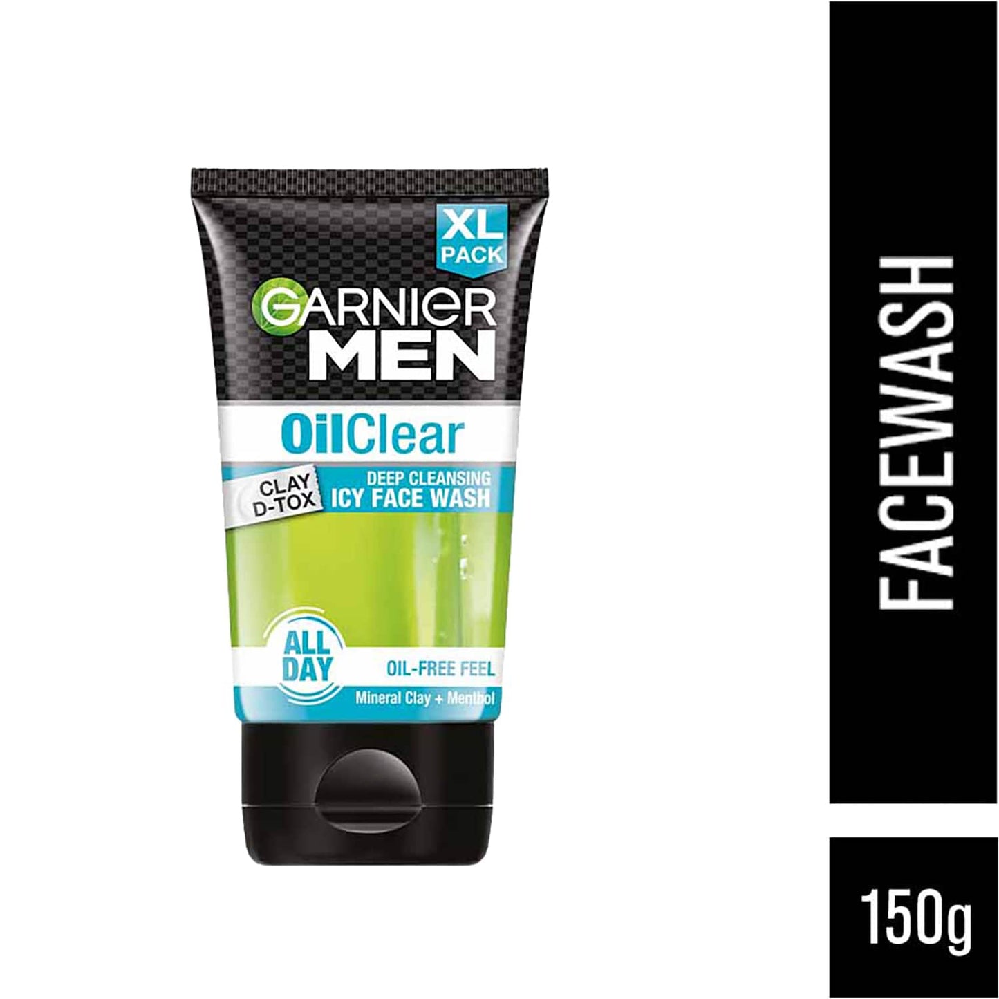 Garnier Men Oil Clear Clay D-Tox Deep Cleansing Icy Face Wash (150g)