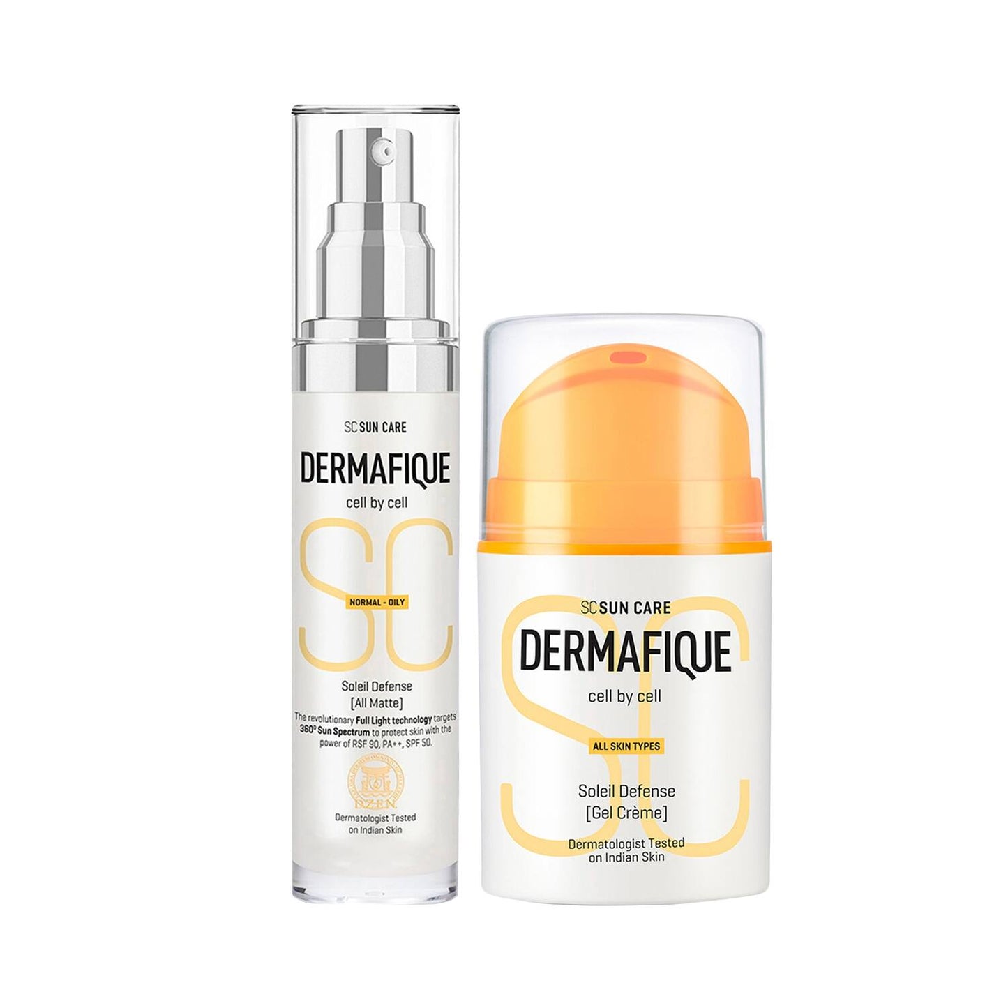 Dermafique All season Sun Protection Combo - Matte Sunscreen + Creme Suncreen