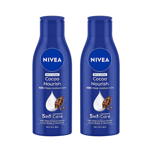 Nivea Cocoa Nourish 5 In 1 Oil In Lotion (200 ml) (Pack Of 2) Combo