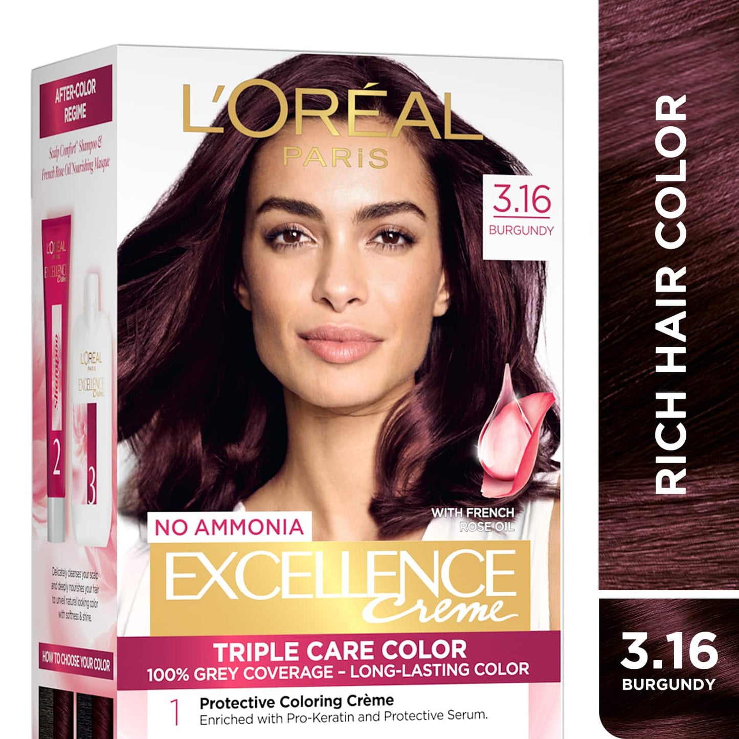 L'Oreal Paris Excellence Creme Triple Care Hair Color - 3.16 Burgundy (100g+72ml)