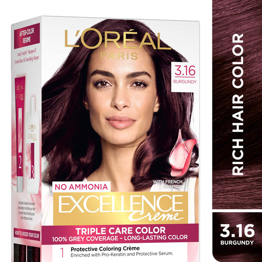 L'Oreal Paris Excellence Creme Triple Care Hair Color - 3.16 Burgundy (100g+72ml)