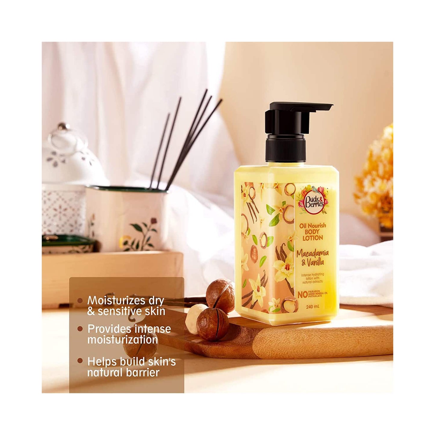 Buds & Berries Macadamia And Vanilla Body Lotion (240ml)