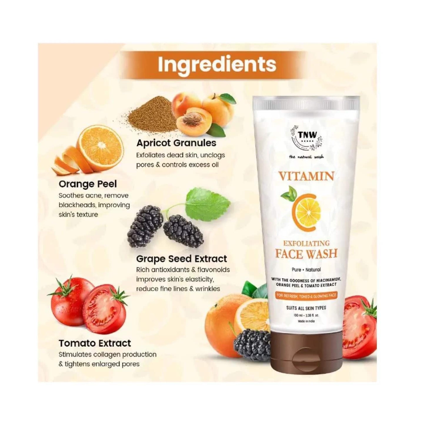 TNW The Natural Wash Vitamin C Exfoliating Face Wash (125g)