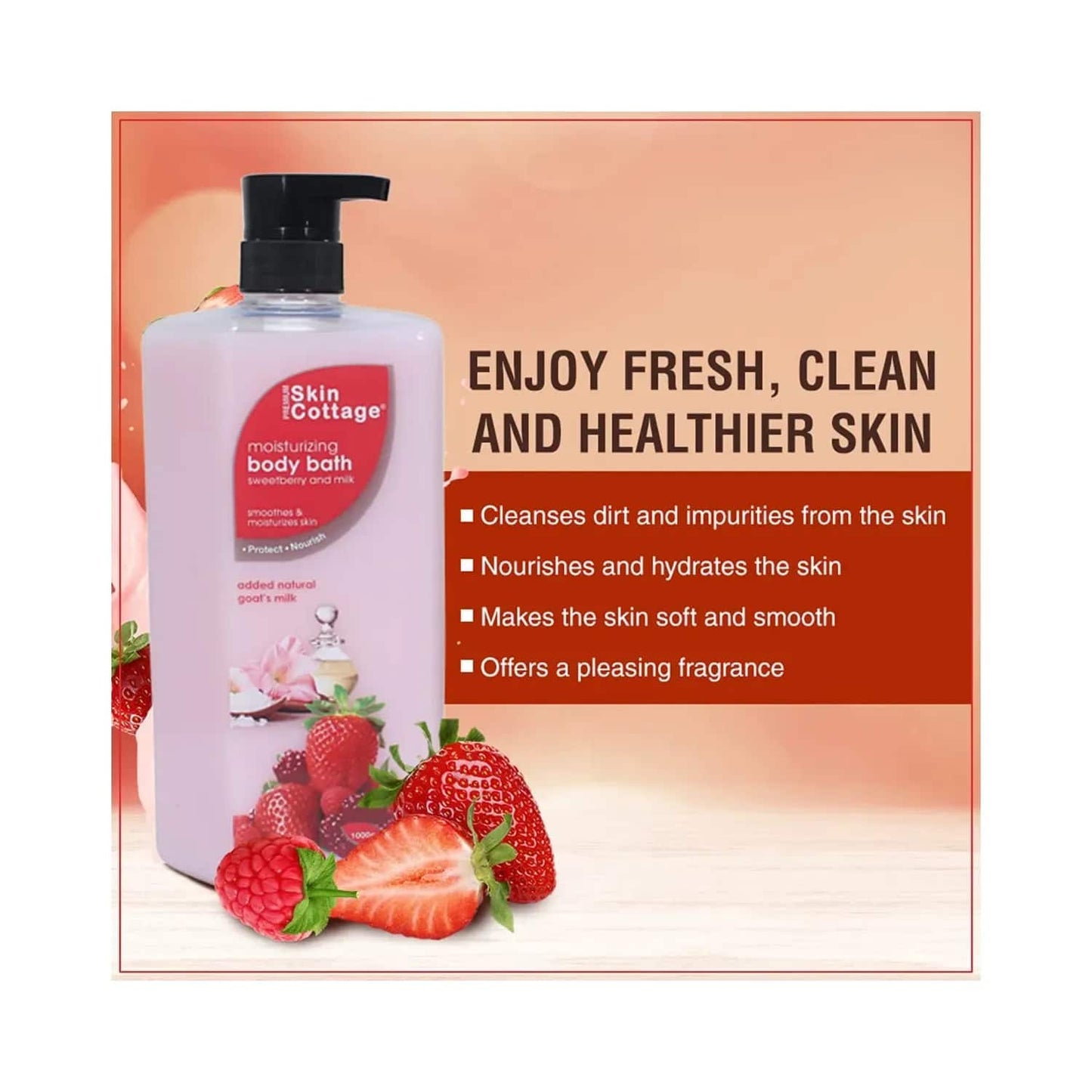 SKIN COTTAGE Moisturizing Sweet Berry & Milk Body Bath (1000ml)