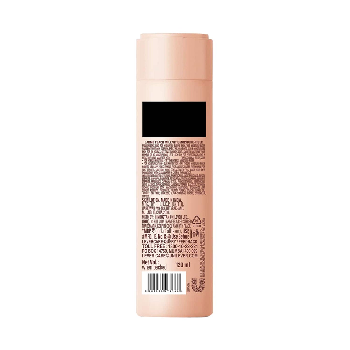 Lakme Peach Milk Vit E Light- Weight & Non-Sticky Moisturizer with 24-Hours Lock (120 ml)