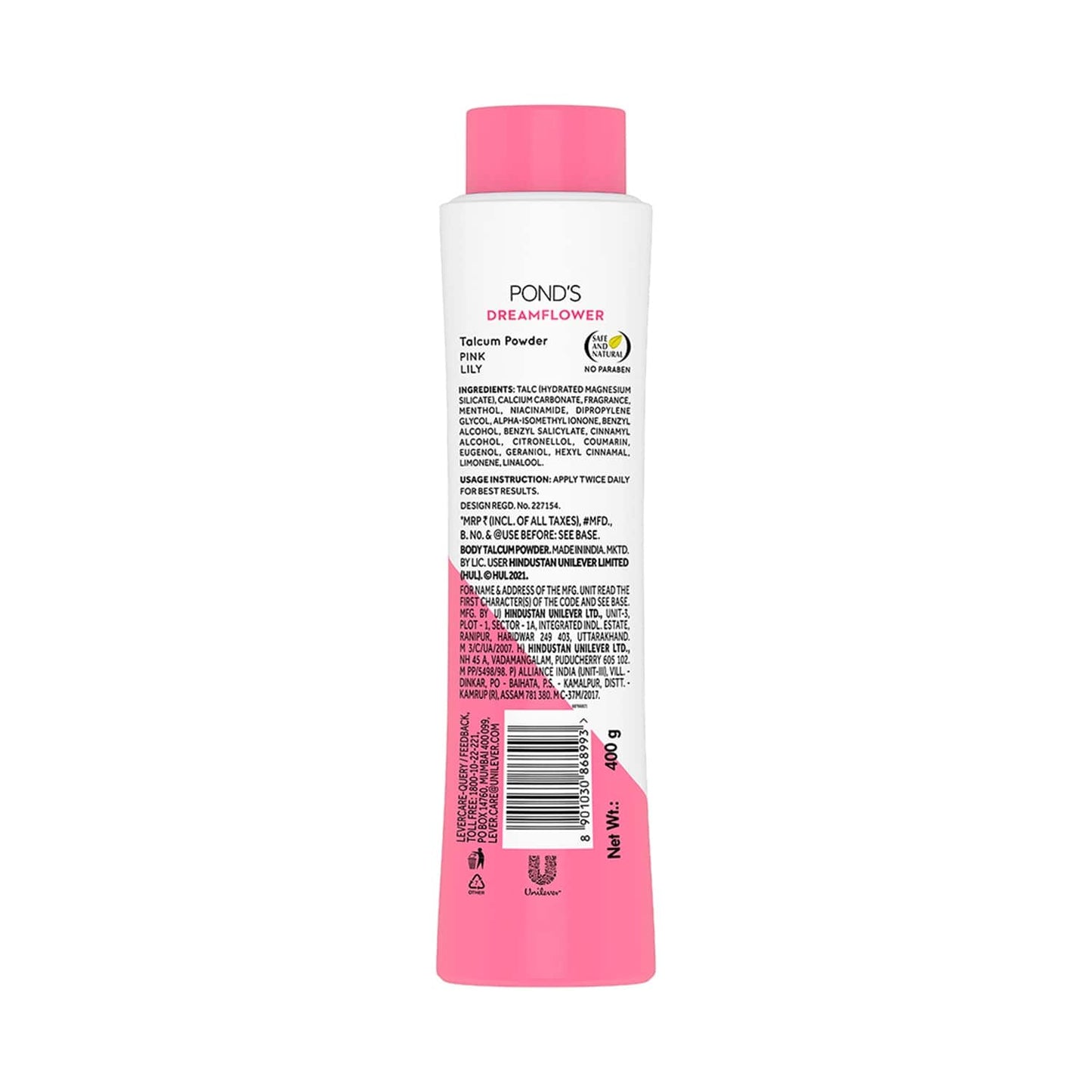 Pond's Dreamflower Fragrant Pink Lily Talc Powder - (400g)