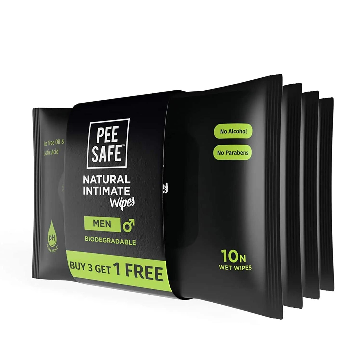 Pee Safe Intimate Wipes for Men Biodegradable (160Pcs)