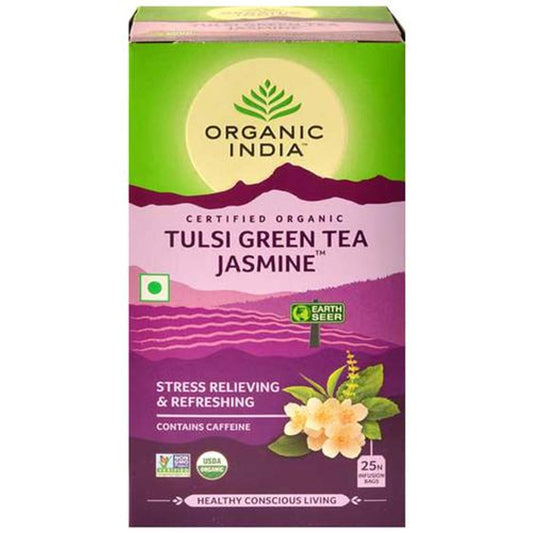 Organic Tulsi Green Tea - Jasmine, Stress Relieving