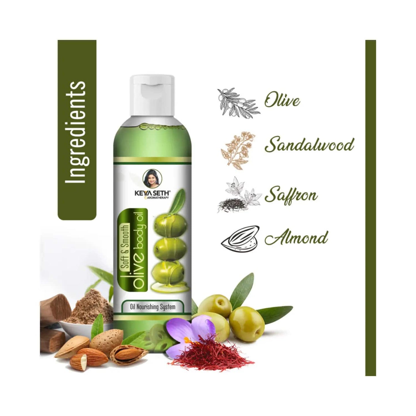 Keya Seth Aromatherapy Soft & Smooth Olive Body Oil (200ml)