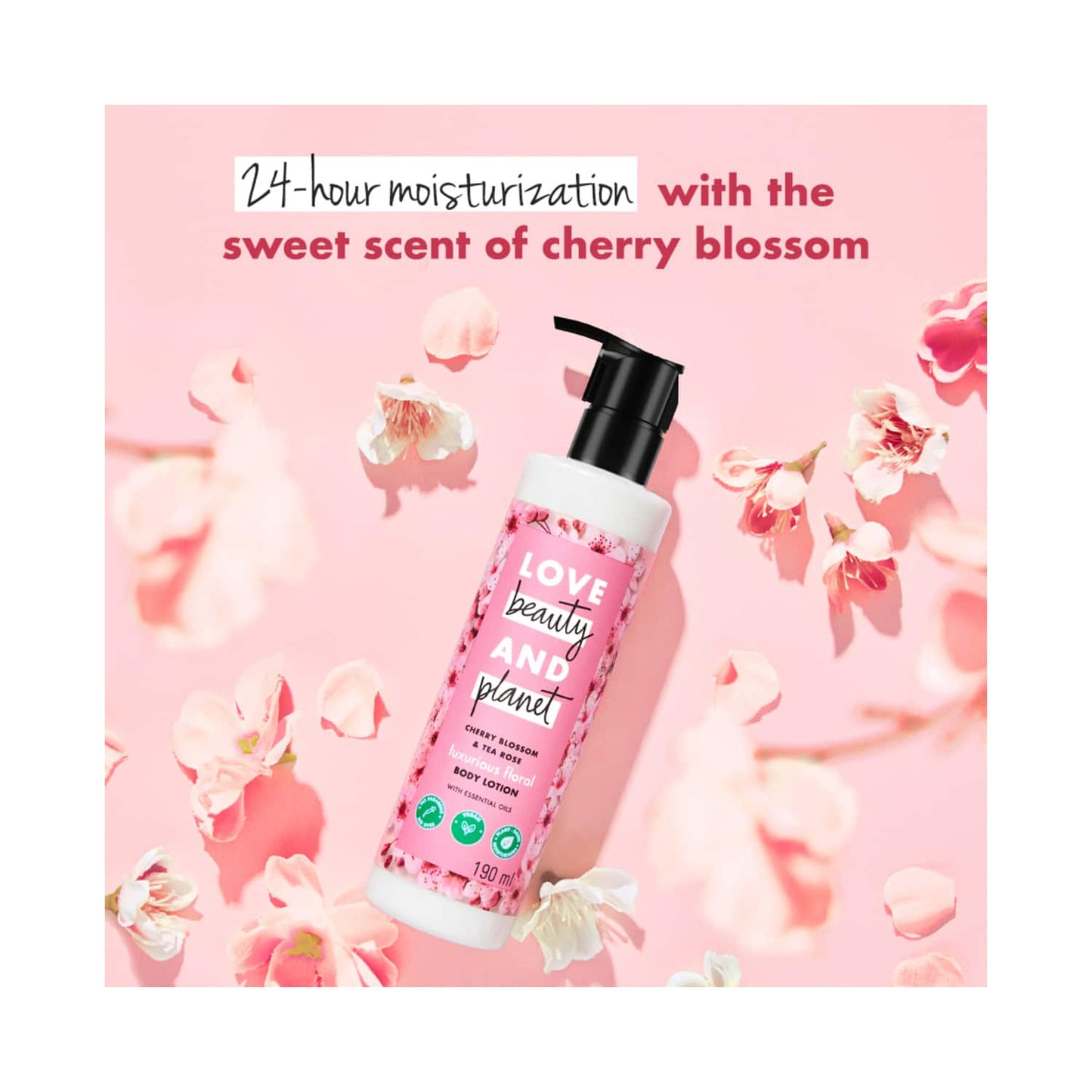 Love Beauty & Planet Cherry Blossom & Tea Rose Moisturising Body Lotion (190 ml)