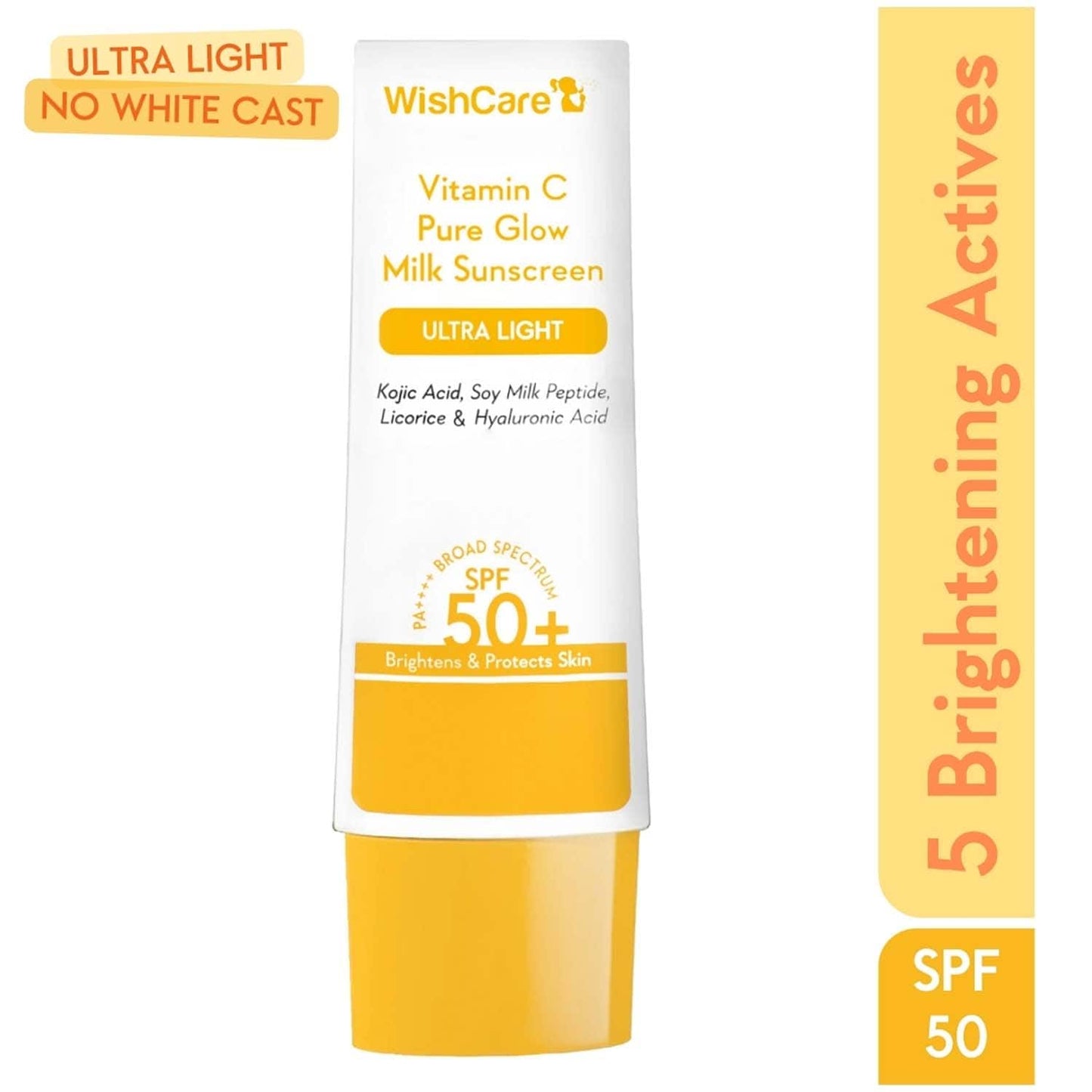 WishCare Vitamin C Pure Glow Face Sunscreen SPF 50 PA++++ (50 g)