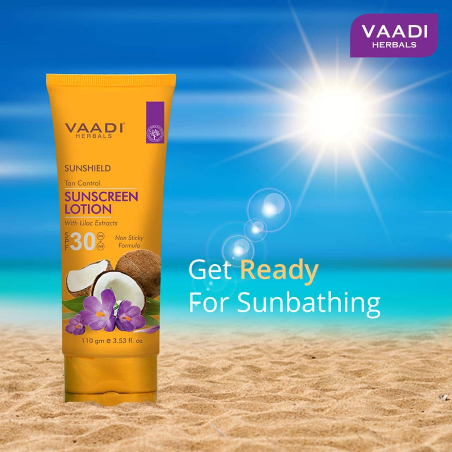 Vaadi Herbals Sunscreen Lotion SPF 30 With Lilac Extract (110g)