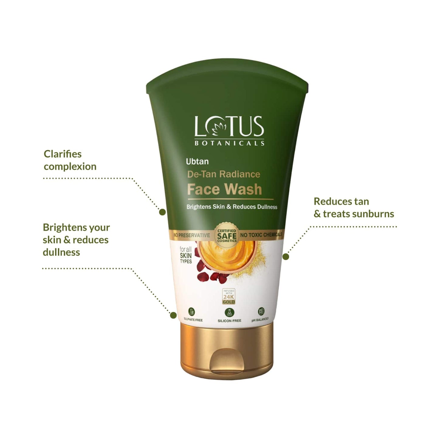 Lotus Botanicals Ubtan De-Tan Radiance Face Wash (100ml)