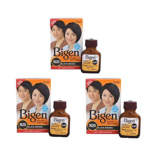 Bigen Powder Hair Color - N20 Black Brown (3Pcs)