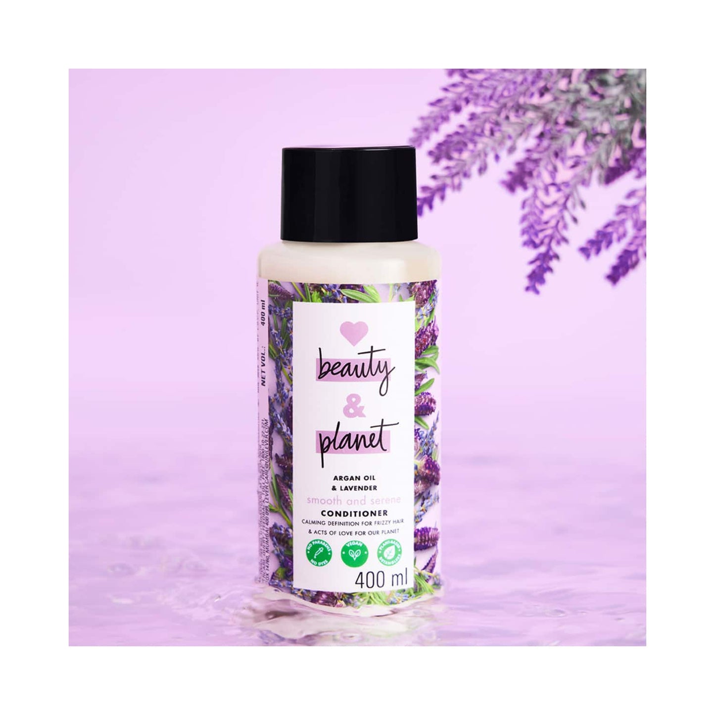 Love Beauty & Planet Argan Oil and Lavender Sulphate Free Conditioner for Dry & Frizzy hair (400 ml)