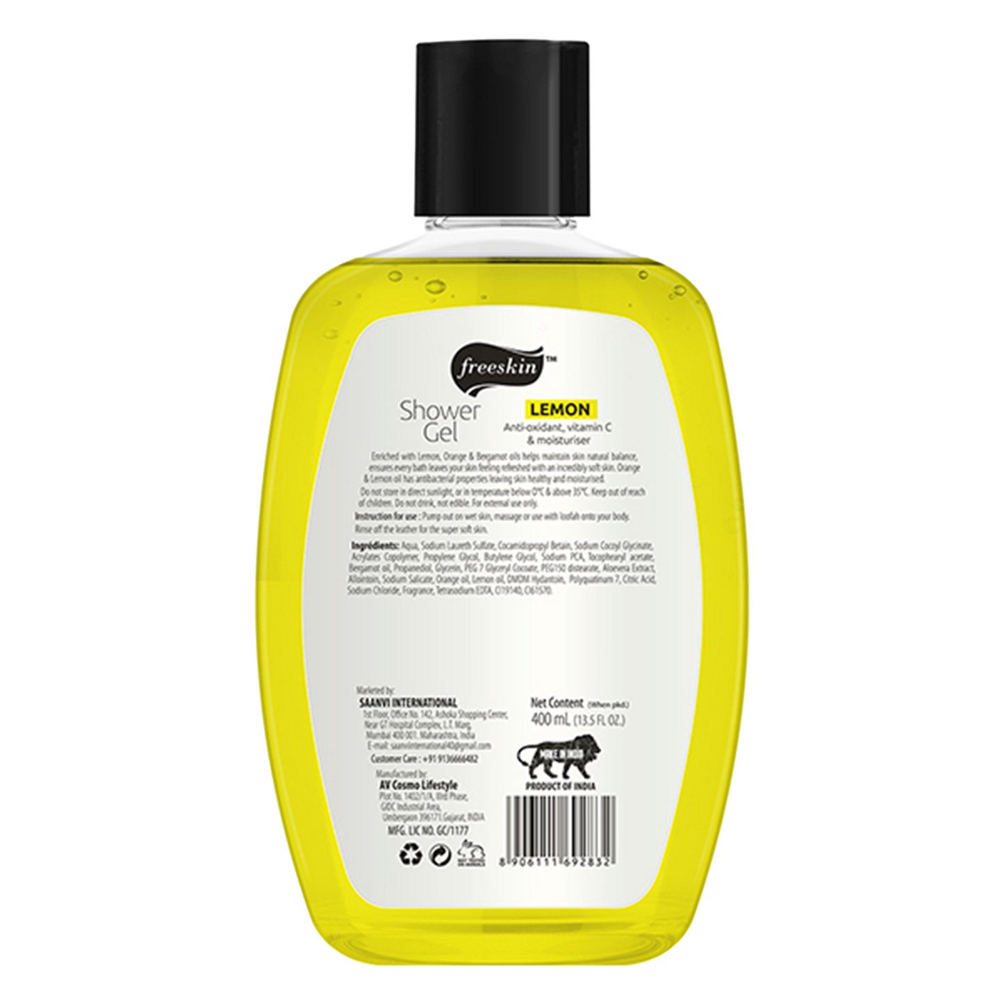 Freeskin Lemon Moisturizing Shower Gel (400ml)