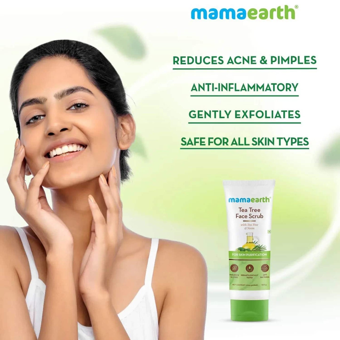 Mamaearth Tea Tree Face Scrub (100ml)