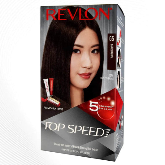 Revlon Top Speed Hair Color Small Pack For Woman - 65 Dark Brown (40g+15ml)