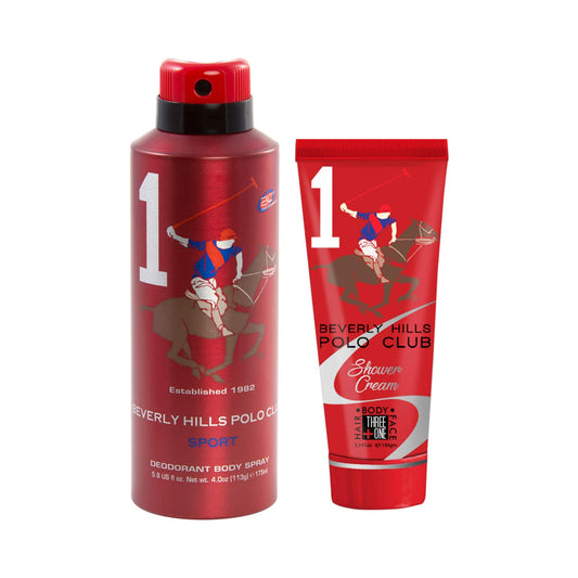 BEVERLY HILLS POLO CLUB No.1 Sports Deodorant & Shower Cream Gift Set (2Pcs)