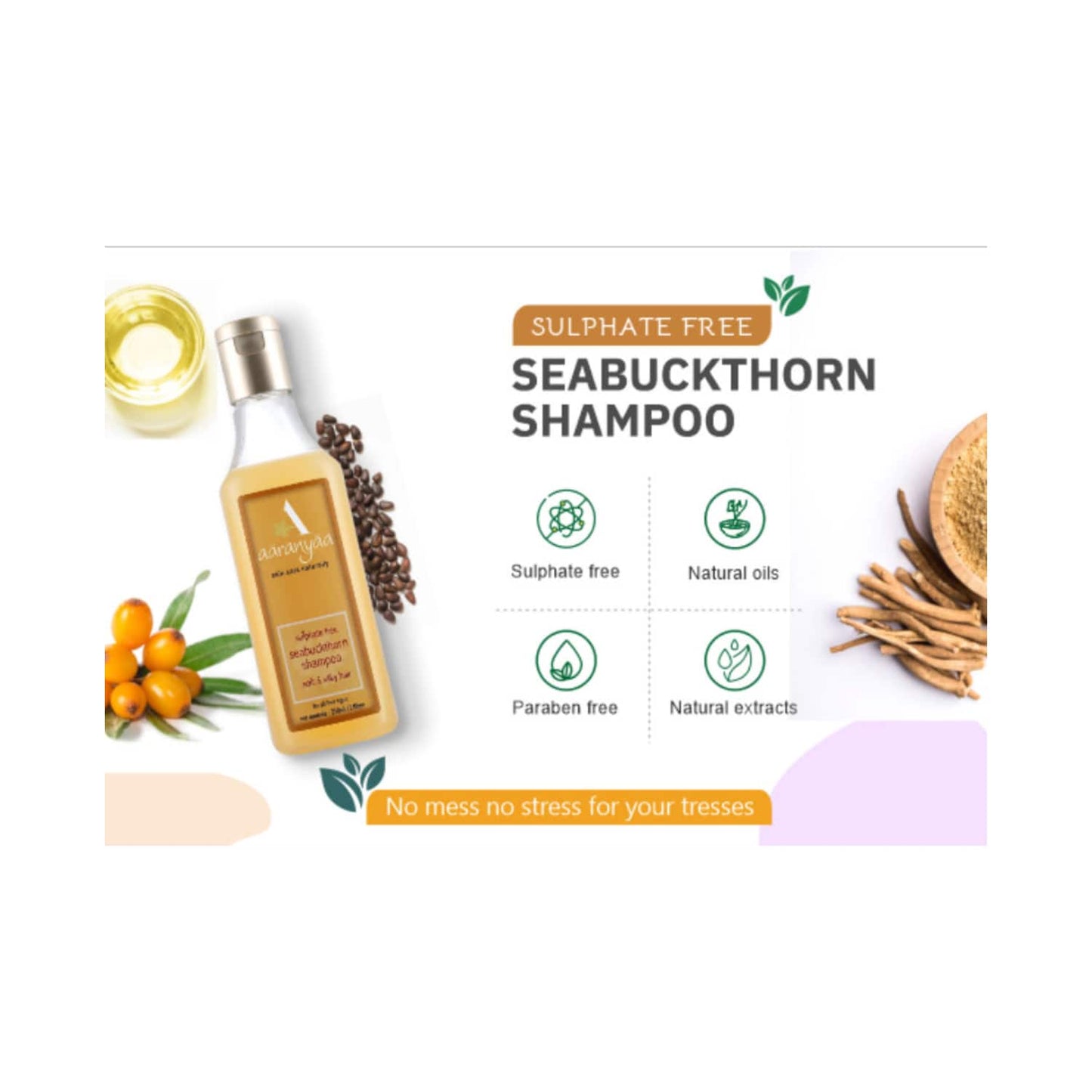 Aaranyaa Sulphate Free Seabuckthorn Shampoo (250ml)