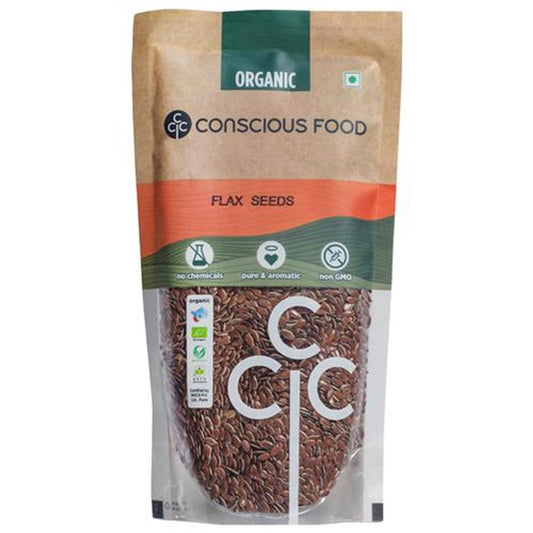 Flax Seeds - Organic, Rich In Omega 3 Fatty Acids, Protein, Subtly Nutty Flavour