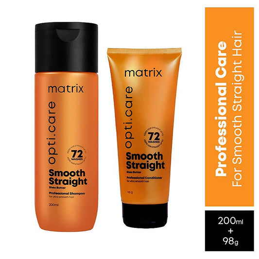 Matrix Opti.Care Professional Shampoo and Conditioner for Salon Smooth Hair (200 ml + 98 g) Combo