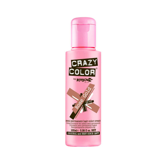 Crazy Color Semi Permanent Hair Color Cream - 73 Rose Gold (100ml)