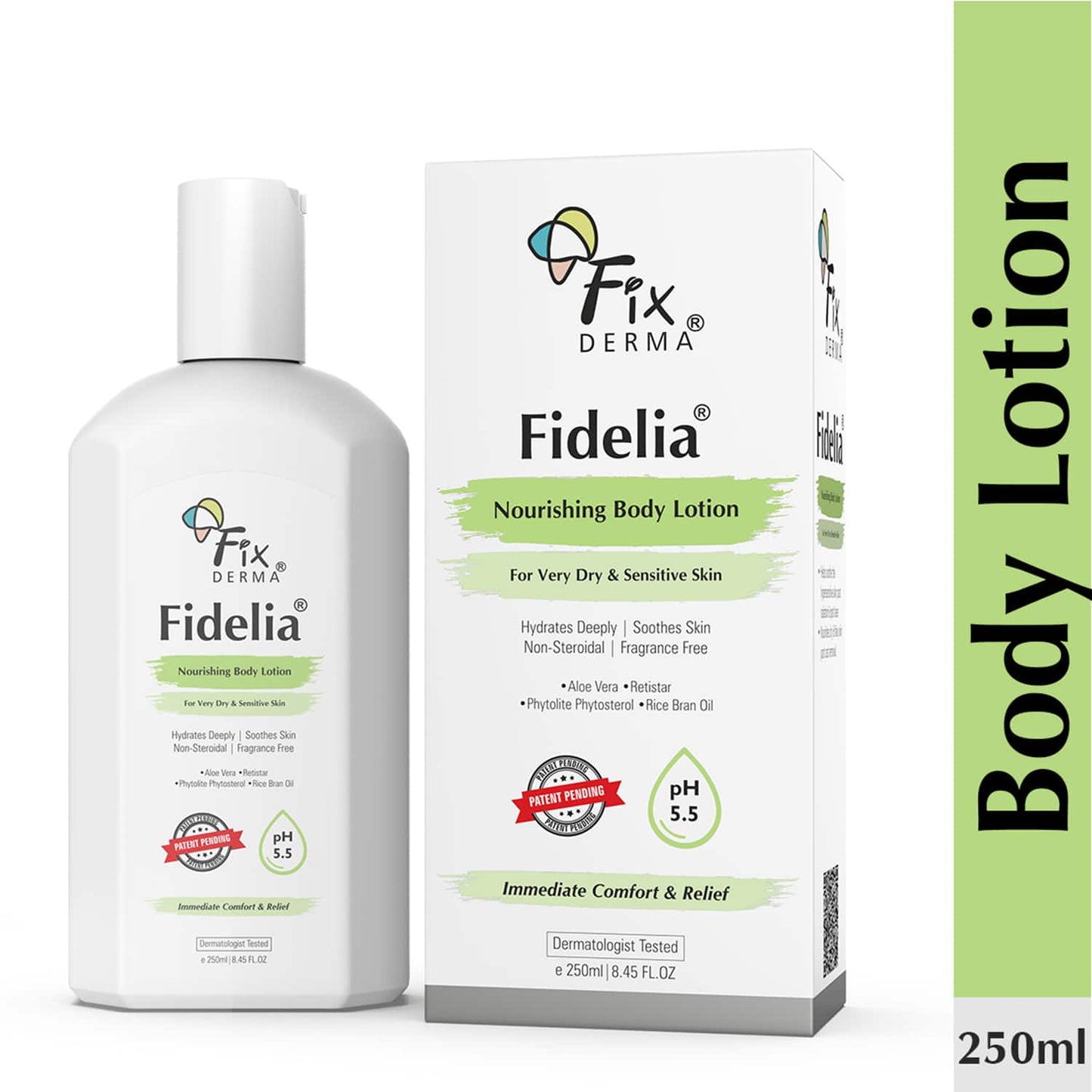 Fixderma Fidelia Nourishing Body Lotion for Very Dry Skin with Rice Brain Oil & Aloe Vera (250ml)